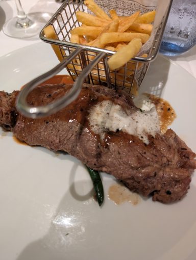 Steak frites Steak frites in Norwegian Cruise Line Dining Room