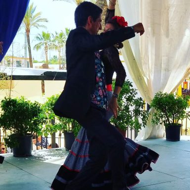 Fabulous dancing at the Feria A couple dancing at the Feria
