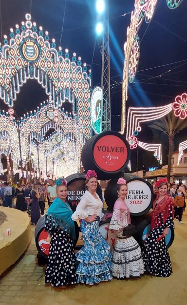 Beautiful people dressed up for the Feria Flamenco public dressed up for the feria